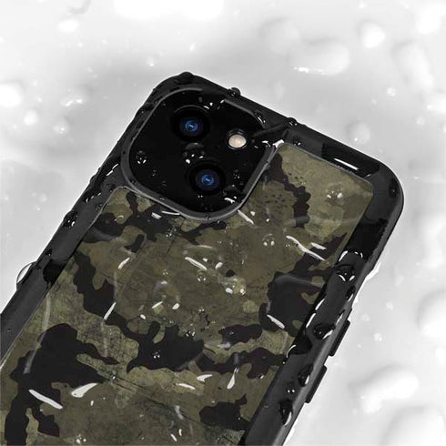 Wood Camo Camouflage iPhone 15 Plus Waterproof Case